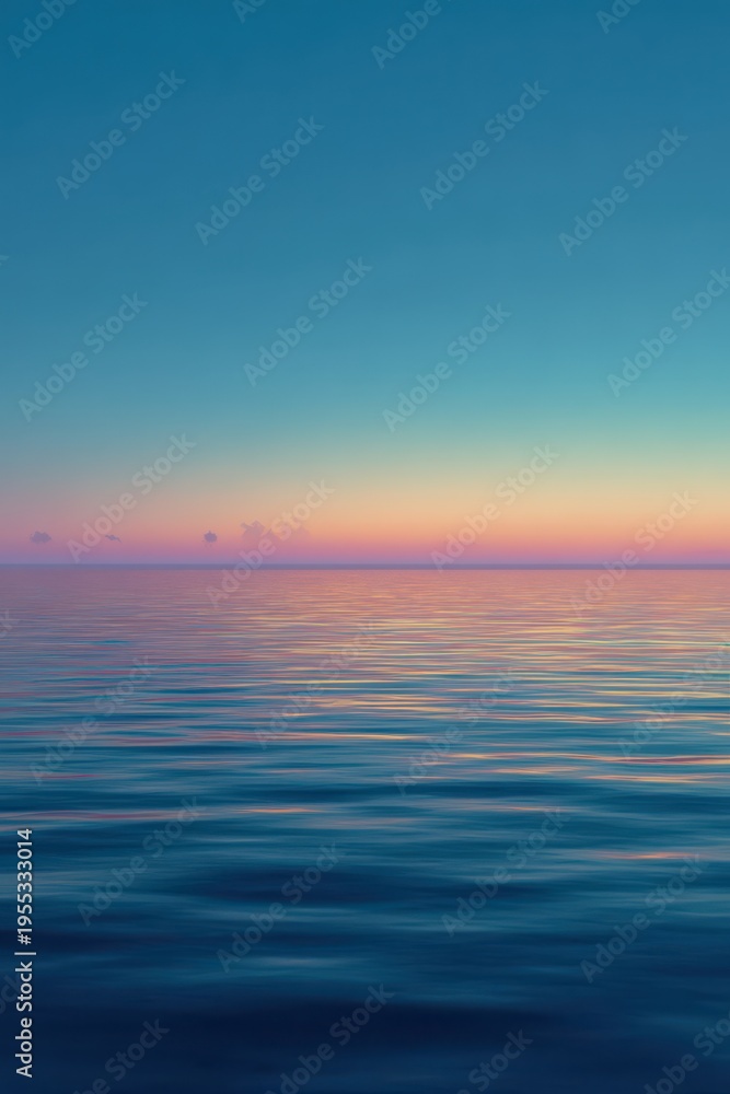 Obraz premium Soft waves ripple gently under a serene pastel sky