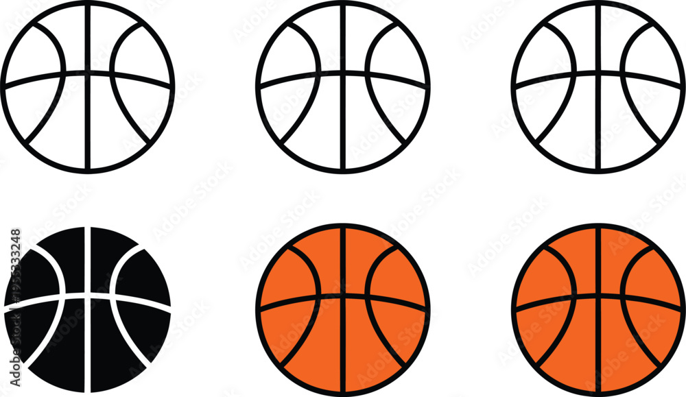 Obraz premium Basketballs in Different Colors