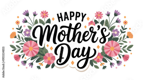 Happy Mothers Day Floral Greeting Card