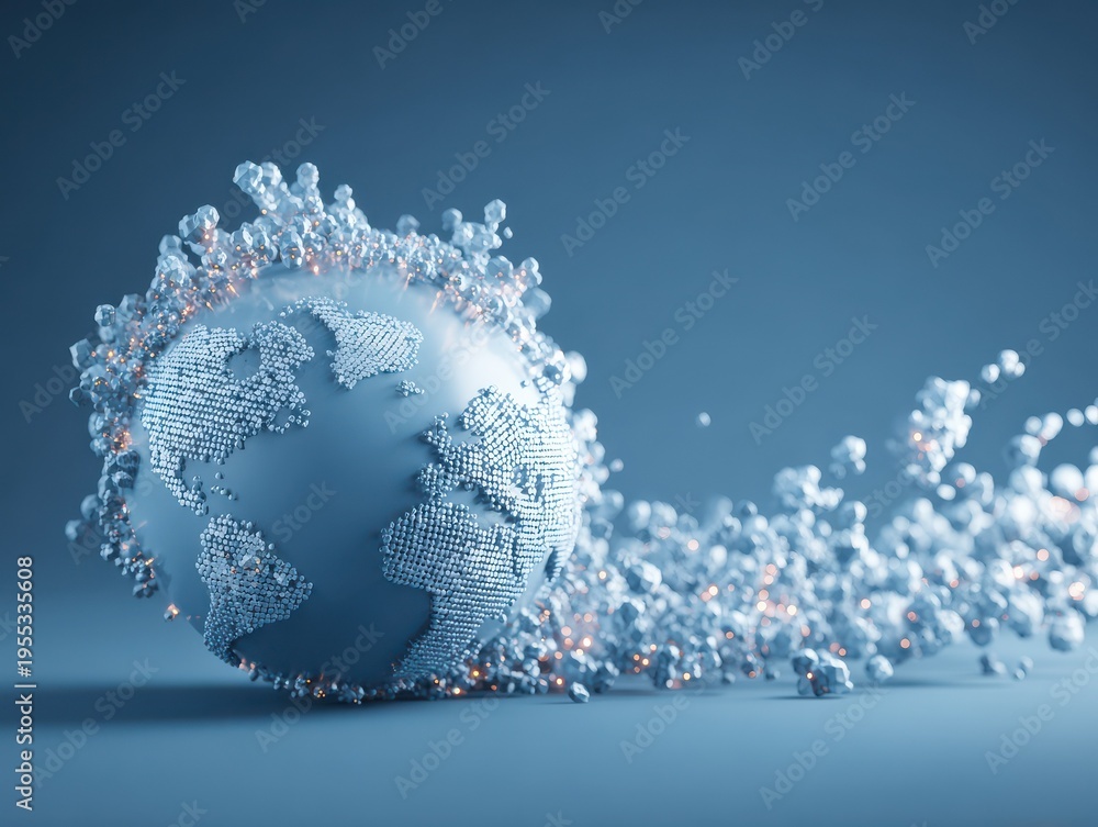 Obraz premium business expansion global on a blue background
