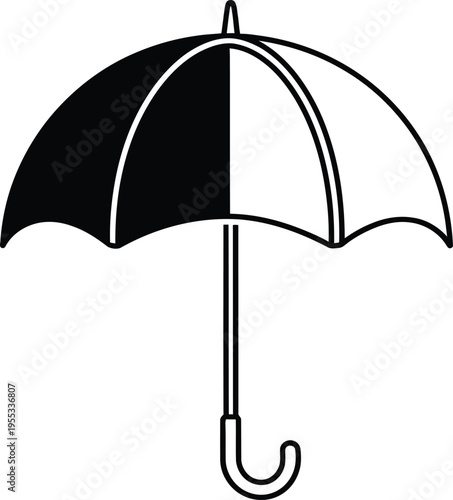 Black and white umbrella Vector
