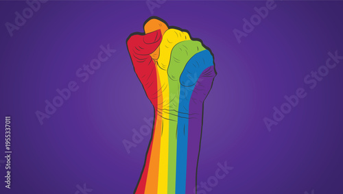 LGBTQ pride hands support symbolises unity, diversity