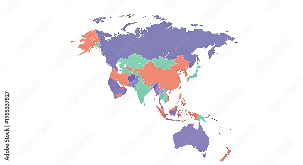 Fototapeta premium colorful world map on white background