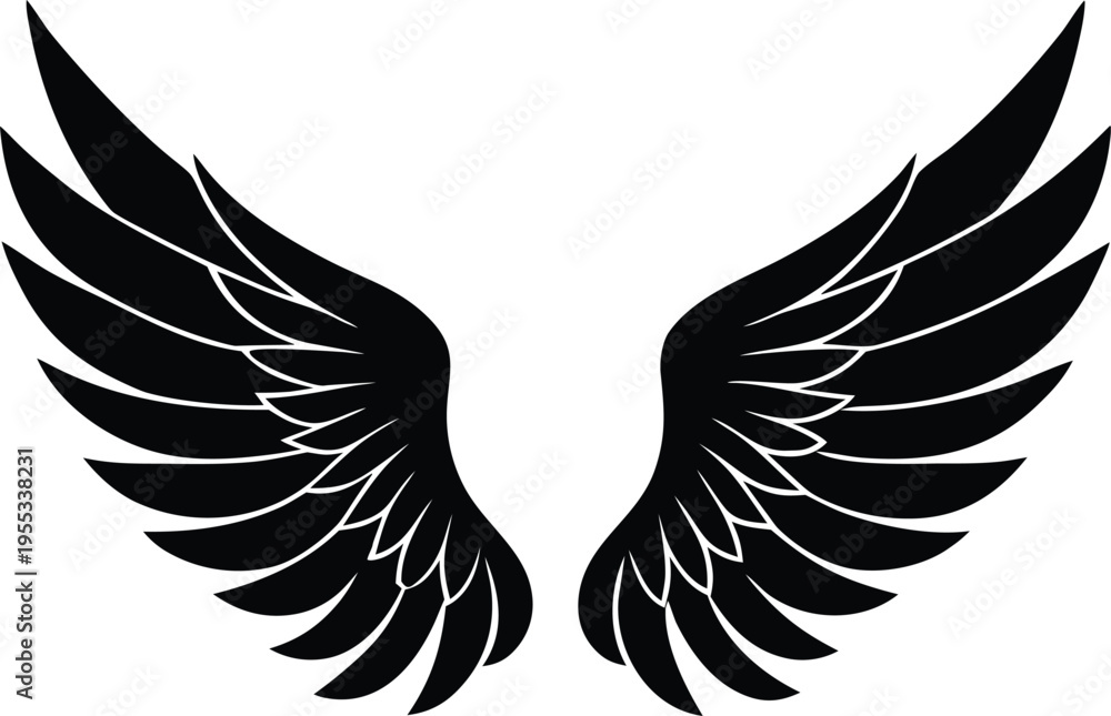 Fototapeta premium Wings icons . Wing logo. Vector
