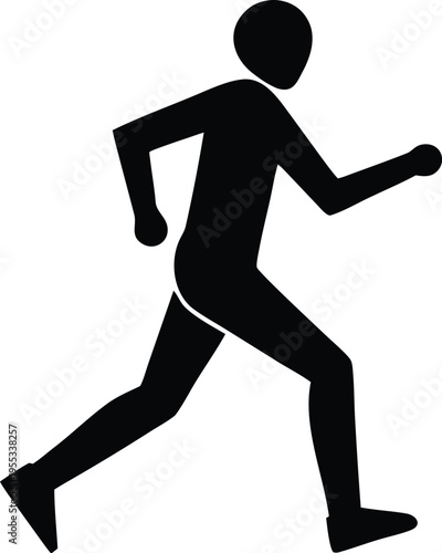 Man running / sprinting silhouette flat icon