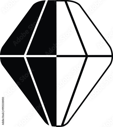 Geometric diamond shape black white Vector