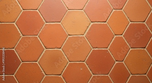 Terracotta Hexagonal Tiles Pattern Background.