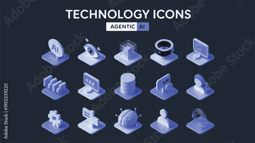 A set of technology icons displayed on a clean digital background for Earth Day theme
