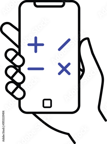 Mobile Phone Calculator Icon Mobile App & Finance