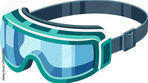 This sleek illustration of ski goggles captures the essence of adventure in winter sports, highlighting the importance of style and protection while skiing or snowboarding.