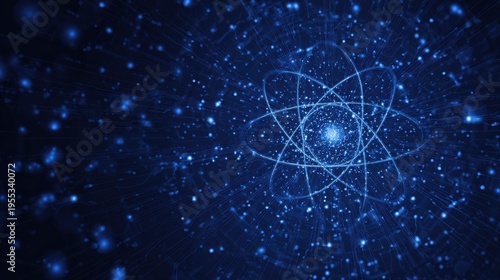 quantum computing blue background on a blue background