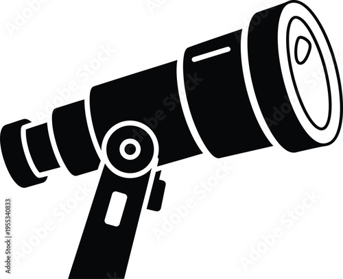 Telescope icon black white Vector