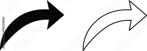 Arrows pointing right direction black and white Vector