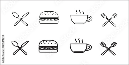 Restaurant food and drink icons