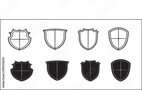 Heraldic shields with various shapes and designs