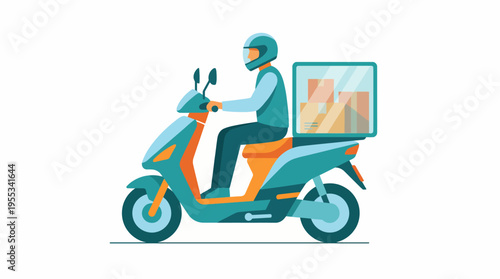 This dynamic image features a delivery scooter carrying boxes, symbolizing efficiency and the modern transport of goods in our fast-paced urban lifestyle.