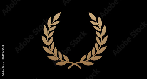 wreath, laurel, gold, golden, leaf, leaves, branch, branches, foliage, botanical, plant, olive, olivebranch, victory, award, honor, success, achievement, winner, champion, emblem, badge, crest, symbol