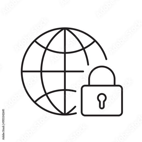 A vector icon representing IP restricted access in security systems, created in clean line style with editable stroke