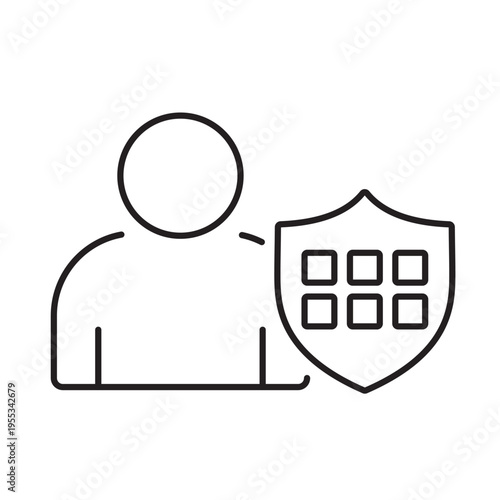 A vector icon representing two factor authentication in security and authentication systems, created in clean line style with editable stroke