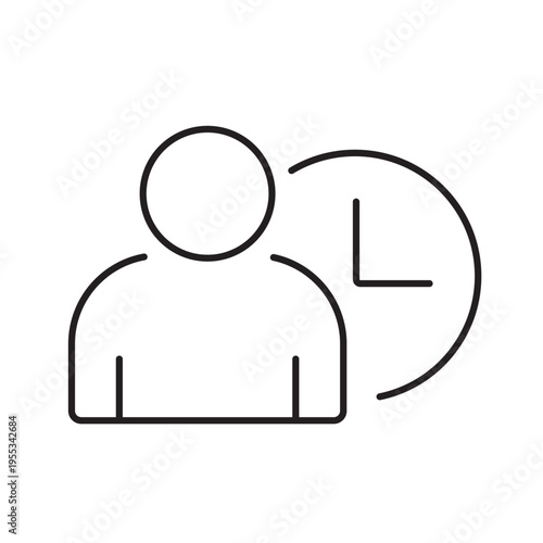A vector icon representing session timeout in security and authentication systems, created in clean line style with editable stroke