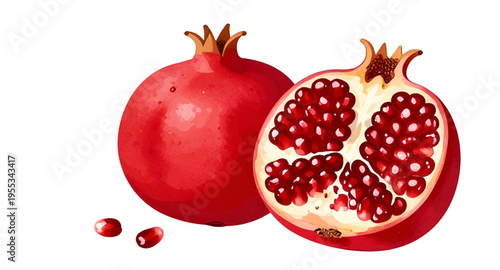 fruit, pomegranate, red, fresh, juicy, seeds, arils, sweet, healthy, nutrition, organic, natural, food, ingredient, diet, vegan, vegetarian, antioxidant, vitamin, ripe, tropical, harvest, farm, agricu