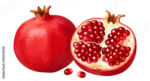 pomegranate, fruit, red, fresh, juicy, seeds, arils, sweet, healthy, nutrition, organic, natural, food, ingredient, diet, vegan, vegetarian, antioxidant, vitamin, ripe, tropical, harvest, farm, agricu