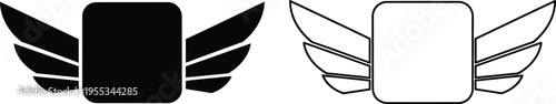 Winged square icons Vector