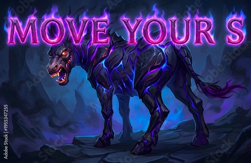 Text (Move your S) brimstone Ass animal with segmented muscles illustration fierce design t-shirt