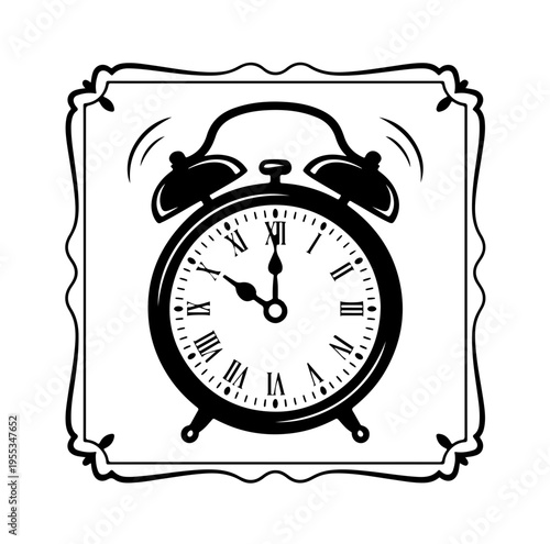Vector illustration of hand drawn alarm clock.
