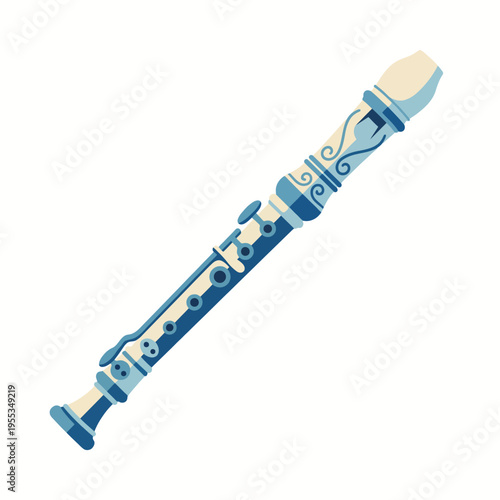A beautifully crafted blue and ivory recorder that showcases artistic elegance, symbolizing musical expression and the joy of creativity in a simplistic yet refined form.