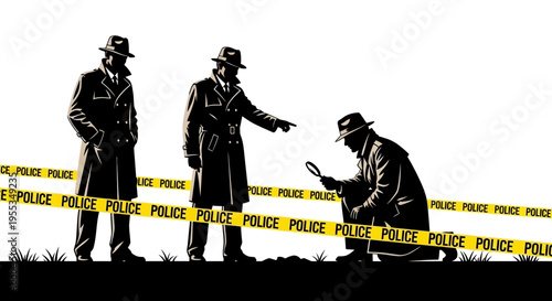 Detectives Investigating Crime Scene at Police Line