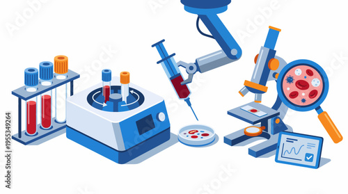 An array of laboratory equipment showcasing modern technology, essential for scientific research, including test tubes and a microscope, emphasizing the importance of innovation.