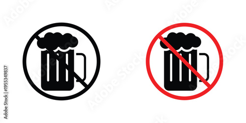 No alcohol signs graphic design vector symbols. Best for Graphics