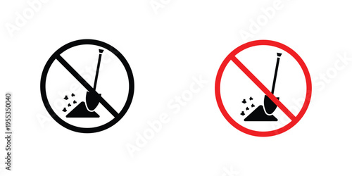 No digging signs graphic design vector symbols. Best for Graphics