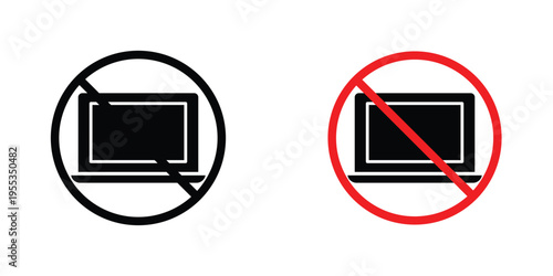 No laptop signs graphic design vector symbols. Best for Graphics
