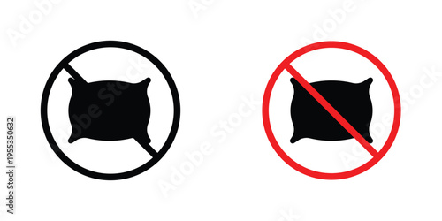No pillow signs graphic design vector symbols. Best for Graphics
