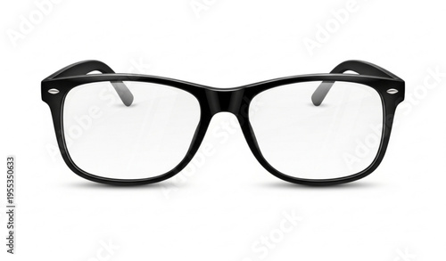 Black Plastic Eyeglasses Front Frame Without Temples Vector Illustration