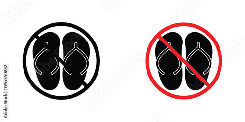 No sandals signs graphic design vector symbols. Best for Graphics