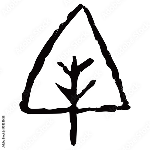 木のアイコン・樹木の装飾 幼稚園HPのためのベクターラインアイコン