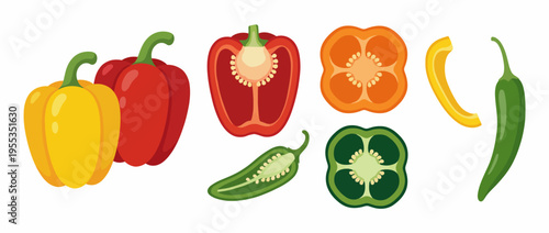 A vibrant array of bell peppers in various colors showcase their freshness and culinary versatility, appealing to food lovers and healthy eaters alike.