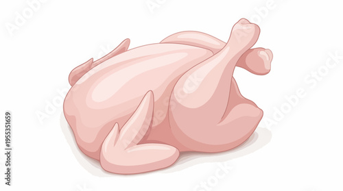 This image depicts a whole raw chicken positioned upside down, emphasizing its plumpness and freshness, suitable for various culinary uses including roasting or grilling.