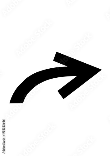 Bold black curved arrow pointing right — symbol of redirection, gentle momentum, and the conscious choice to pivot toward growth, change, or new possibility.