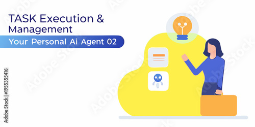 Ai agent assisting a businesswoman with task management and innovative solutions