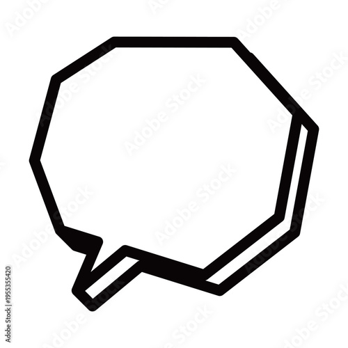 立体的な多角形の吹き出し