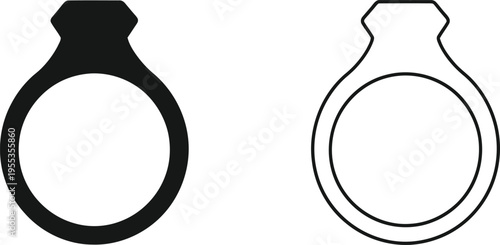 Black and white ring design Vector
