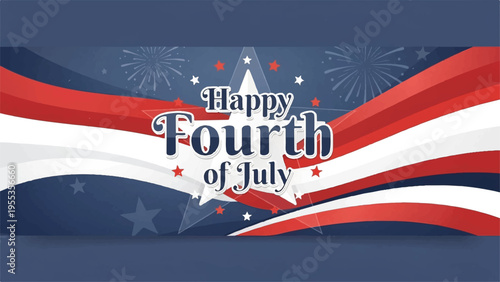 Happy Fourth of July patriotic banner vector