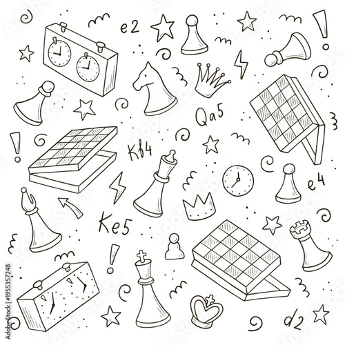Board games doodles set hand drawn vector illustration sketch icons of cards dice and pawns checkers
