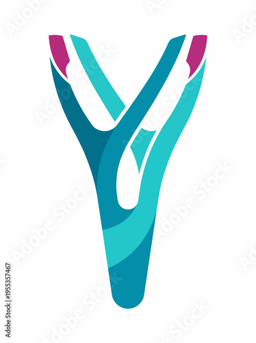 This striking graphic design features a creative interpretation of the letter Y, blending vibrant colors that evoke a sense of modernity and artistic flair.