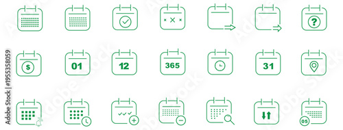 Calendar planning schedule date minimal line icon vector.
