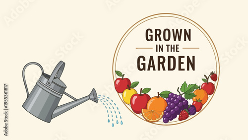 Fresh Garden Produce Watered - Healthy Fruit & Vegetable Concept